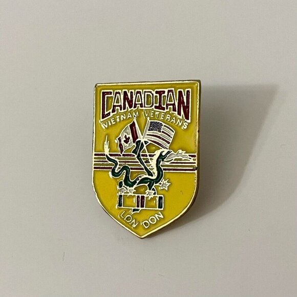 Vintage Canadian Vietnam Veterans London Pin - Picture 9 of 9